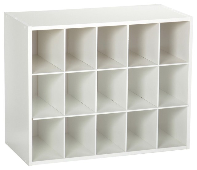 15 Cubby Stackable Shoe Rack Organizer Shelves White Wood Finish 15 Cubby Stackable Shoe Rack Organizer Shelves White Wood Finish