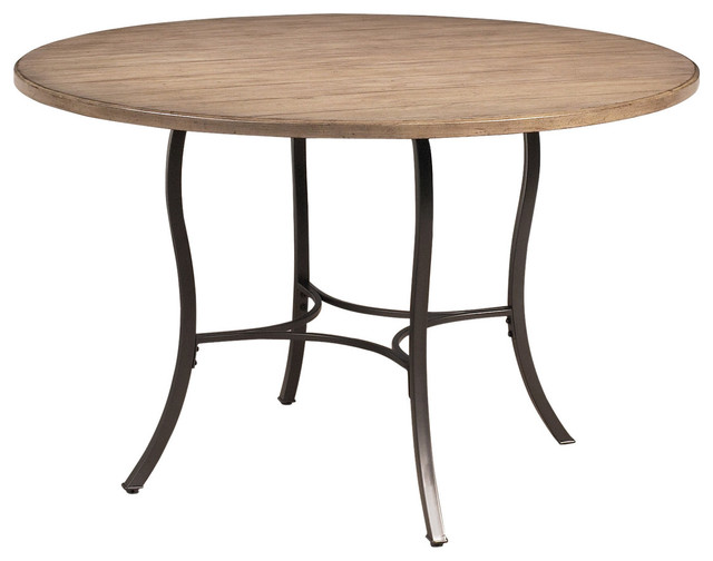 Hillsdale Charleston Round Metal Table With Wood Top Contemporary