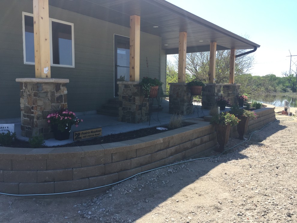 Patio - rustic front yard patio idea