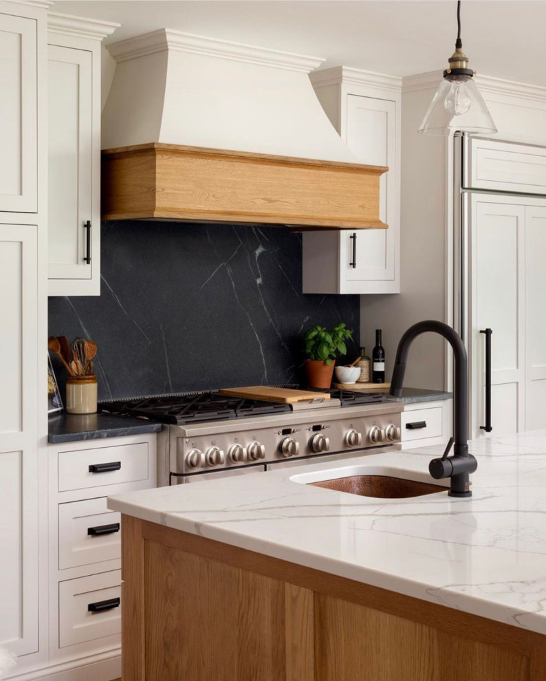 soapstone counters, tile or soapstone backsplash?
