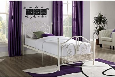 Bombay Metal Bed - White