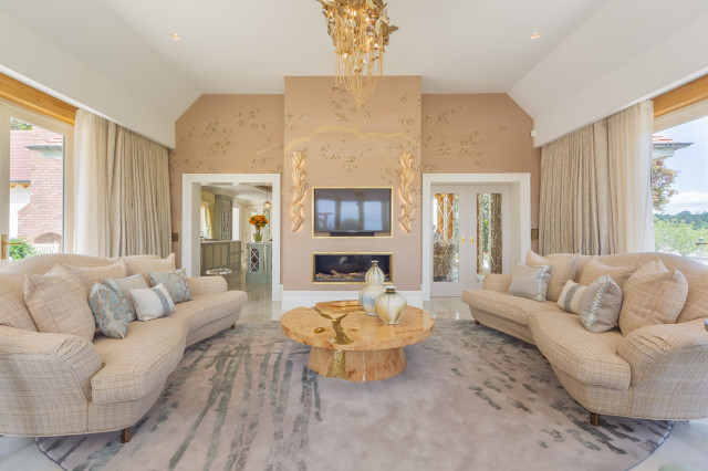 Lake House Cottage transitional-living-room