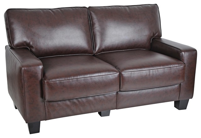 Serta Rta Palisades Collection 61 Loveseat In Chestnut Brown Transitional Loveseats By Homesquare