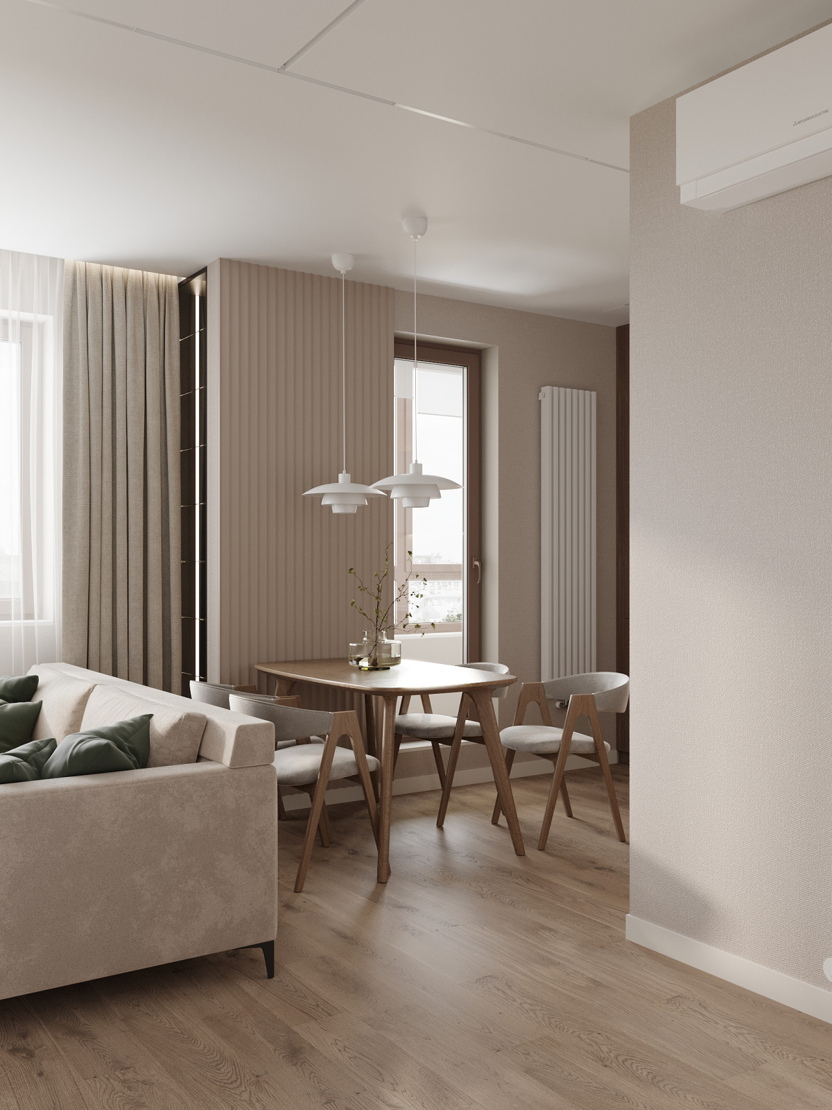 ЖК «Ultra City», квартира в стиле современный минимализм в теплой светлой гамме