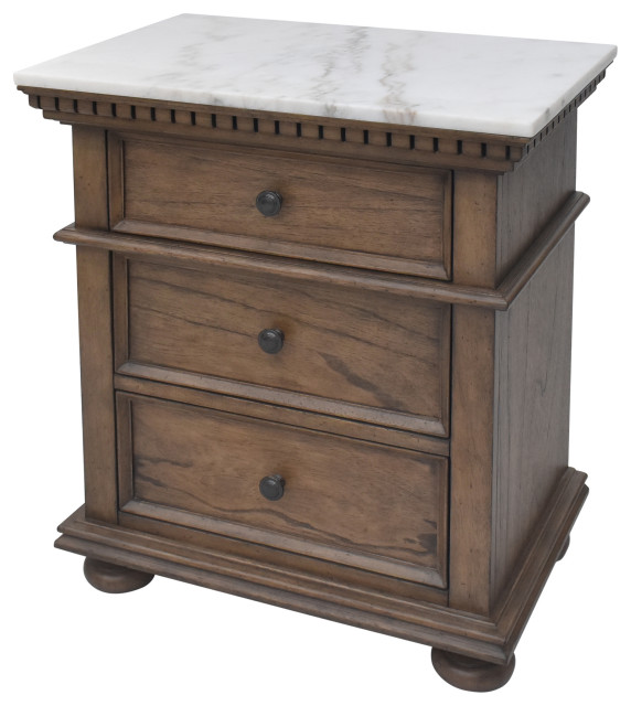 Sheffield Marble Top Nightstand Traditional Nightstands And Bedside Tables by Homesquare