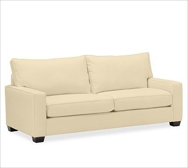 PB Comfort Square Upholstered Grand Sofa, Knife-Edge, Polyester Wrap Cushions, W