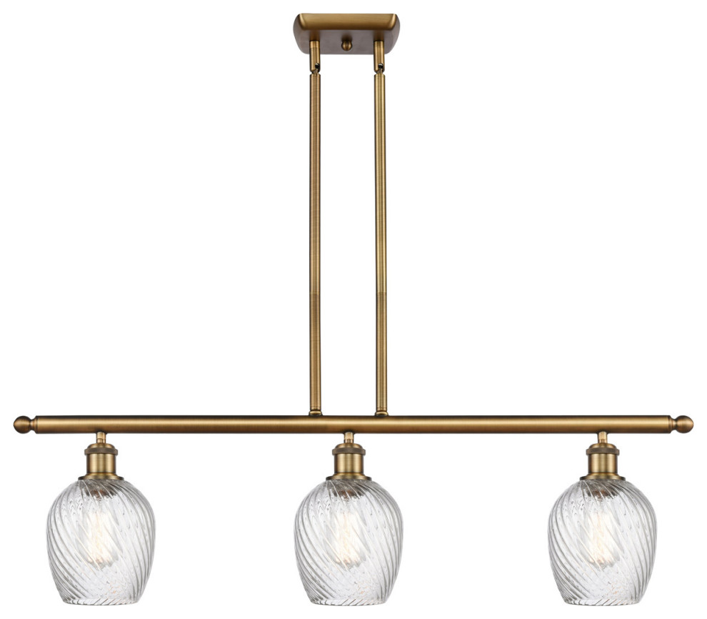 Ballston Salina 3 Light Island Light in Brushed Brass Industrial