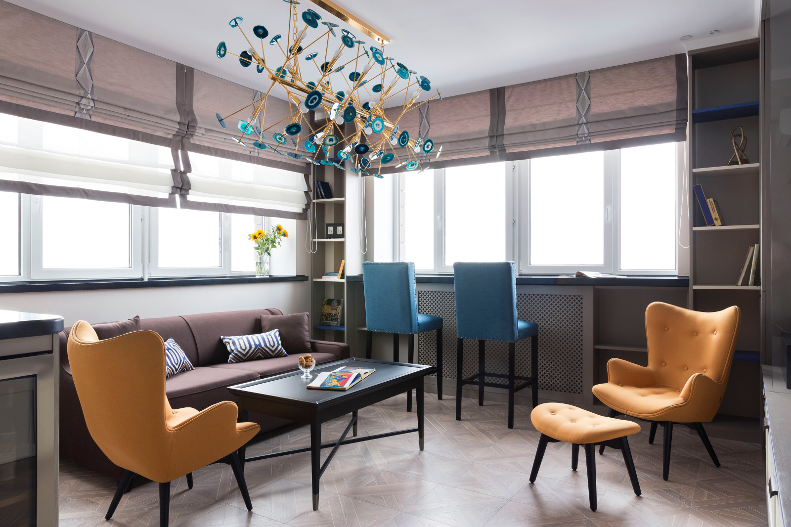 Квартира "Синий агат и яркая охра"
