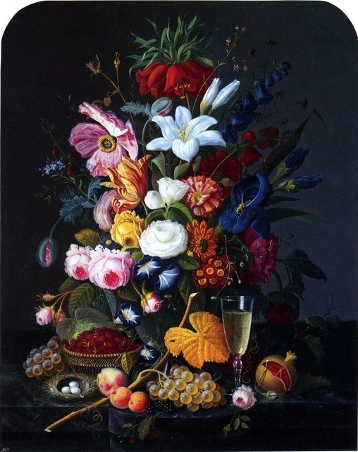 Severin Roesen Floral Still Life, 20"x25" Wall Decal Print