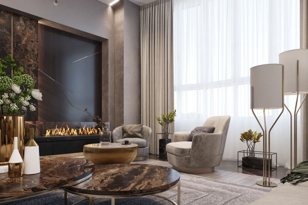 Living room photo in New York