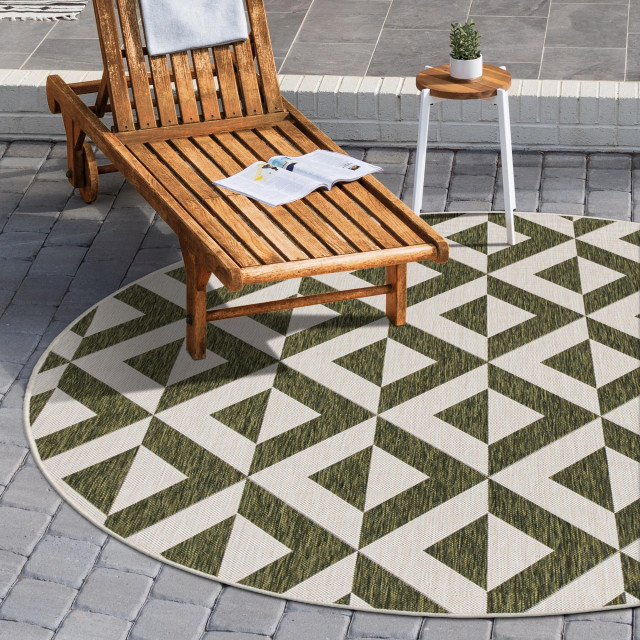Jill Zarin Napa Outdoor Rug, 4' 0 x 4' 0 Round Contemporary Outdoor