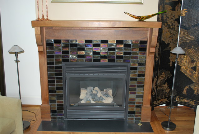 Oceanside Glass Tile Fireplace Loft Downtown Rochester Ny