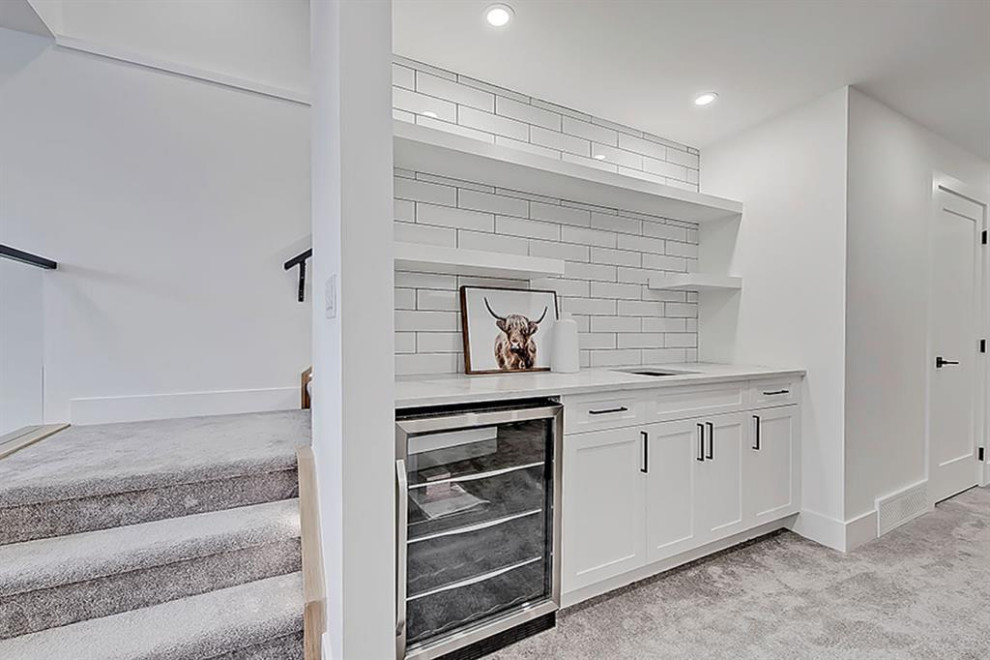 Inspiration for a transitional home design remodel in Calgary