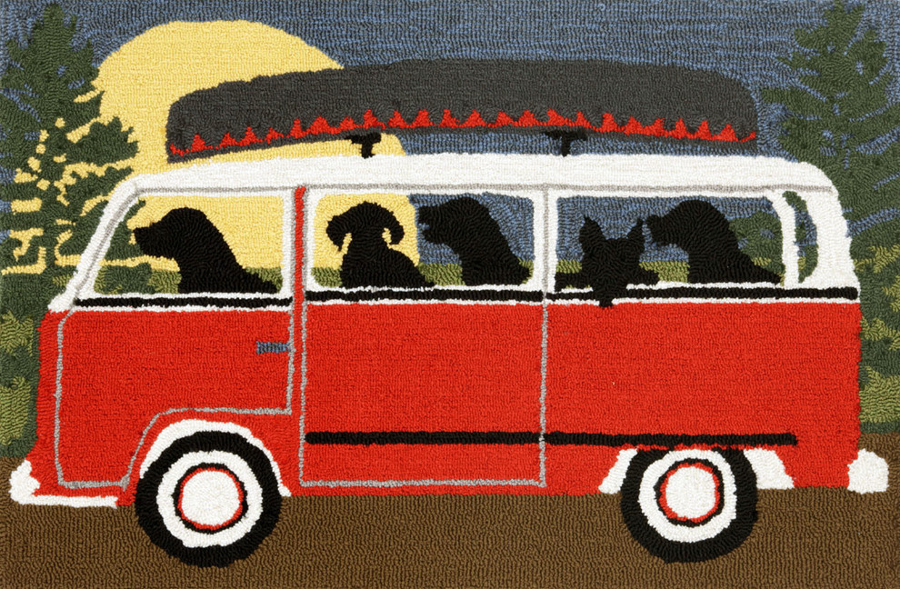 Camping Trip Red Rugs 1474/24 - 20"X30"