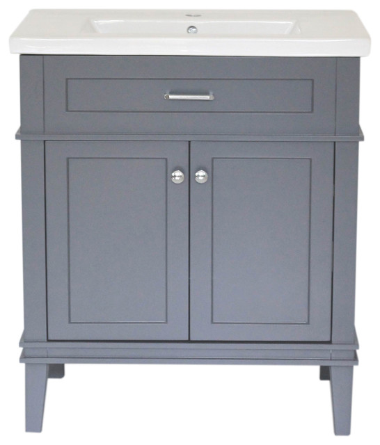 Home Elements Vanity 30x18 25 White Ceramic Top 30 Gray Home Elements Vanity 30x18 25 White Ceramic Top 30 Gray