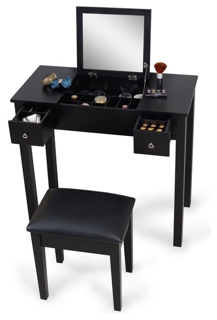 Makeup Vanity Table Flip Mirror 2 Small Drawers And A