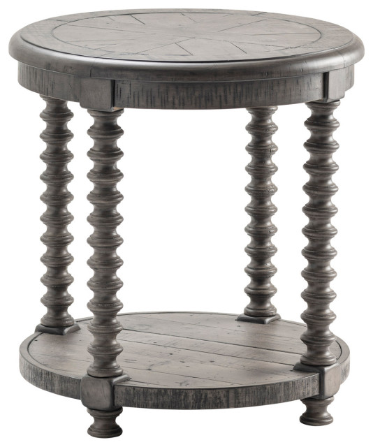 Pembroke Plantation End or Side Table, Dark Gray French Country