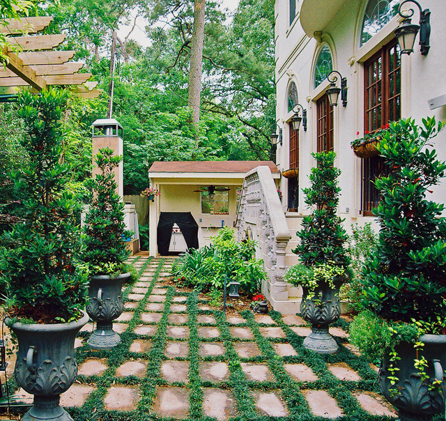 Mediterranean Backyard in Houston - Mediterranean - Landscape - Houston ...