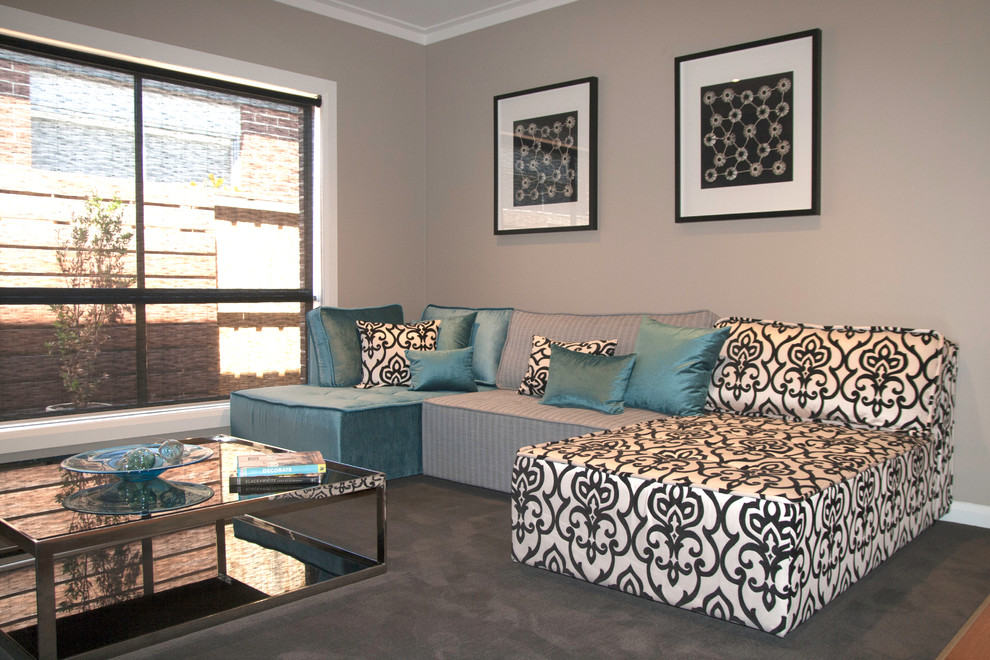 Inspiration for a contemporary living room in Melbourne.