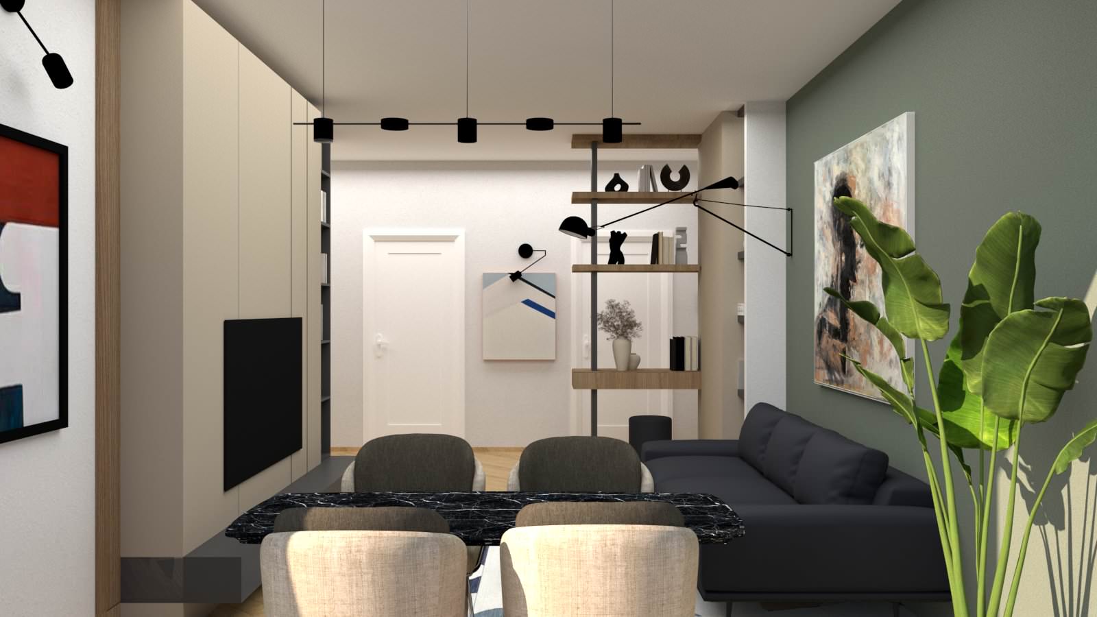 Progetto di Interior Design Ingresso\Living