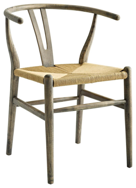 Beechwood Dining Side Chair Weathered Gray Midcentury Dining Chairs By Modway