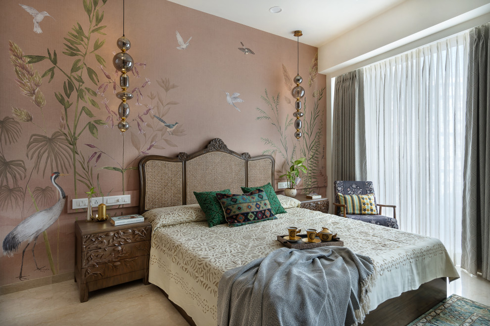 Inspiration for a world-inspired bedroom in Mumbai.