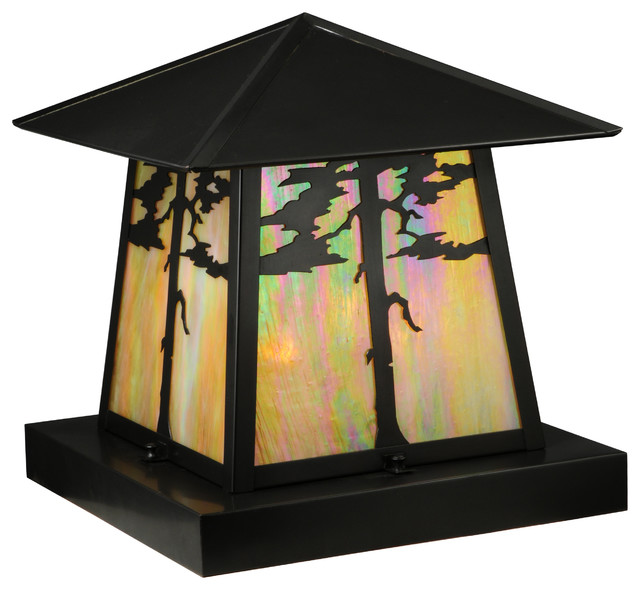 16Sq Stillwater Tamarack Pier Mount Rustic Deck Lighting by