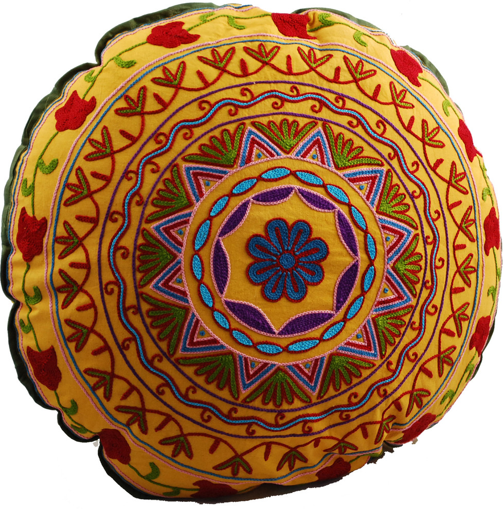 Medallion Round Floor Pillow Mediterranean Floor Pillows And Poufs