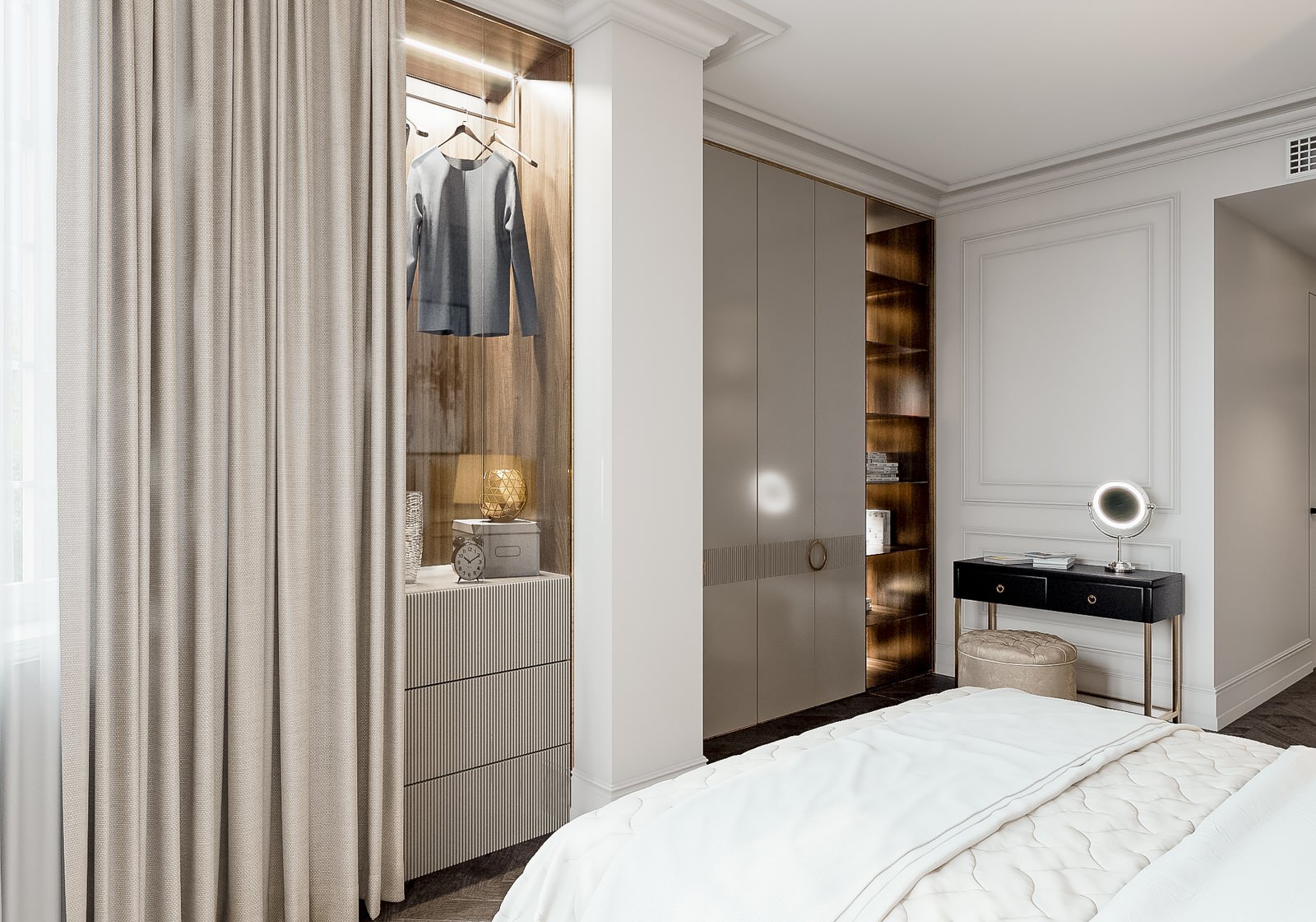 Светлая квартира в стиле неоклассика