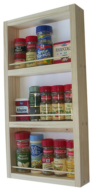 WG Wood Products Solid Wood Surface Mounted Kitchen Spice Rack