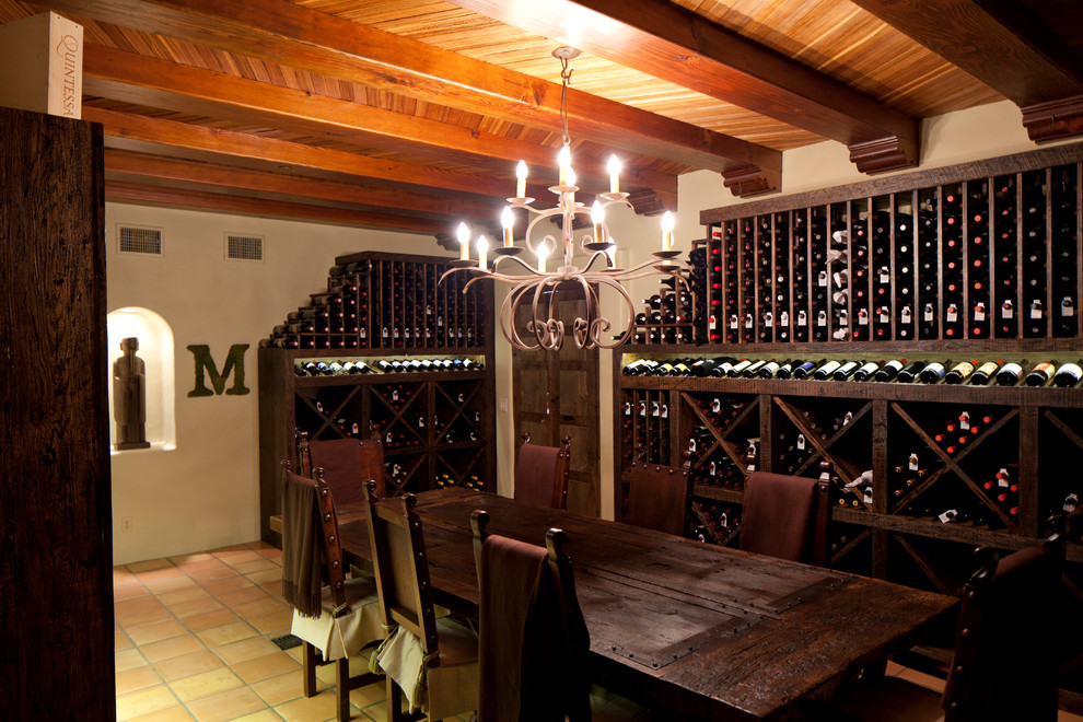 This is an example of a mediterranean wine cellar in San Diego.
