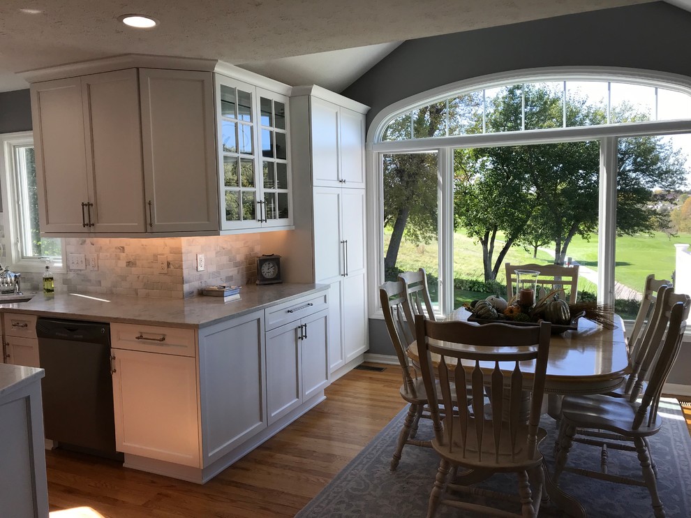 Inspiration for a transitional home design remodel in Omaha
