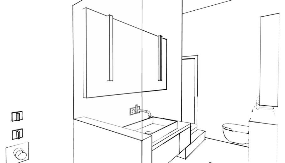 Kleines Bad - Entwurf 3D