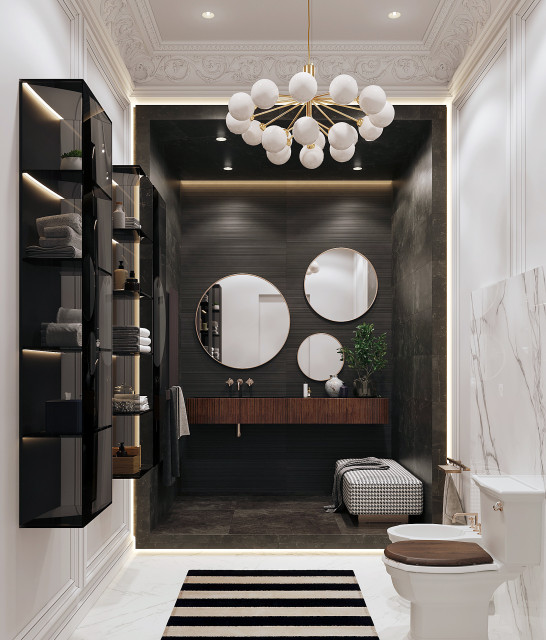 Classical Mansion transitional-powder-room