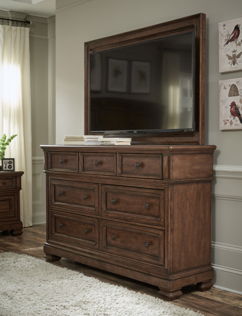 Entertainment Frame Oxford Place Deep Caramel TV Frame - Traditional - Entertainment ...