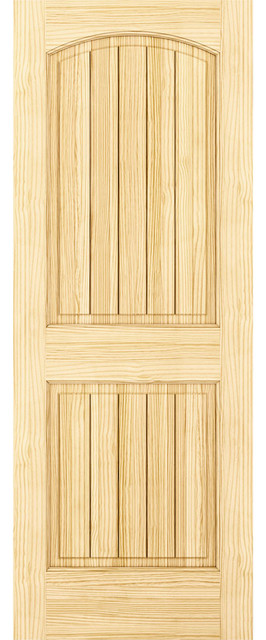 Two Panel Rebated Arch Top V Groove Door Unfinished 32 X80 X1 375