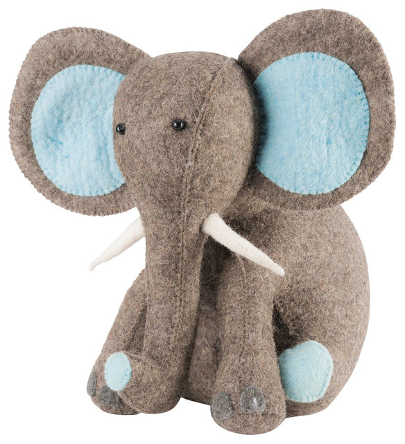 Elephant Door Stop in Hand Felted Wool Contemporary Door Stops by