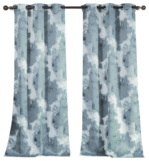 Kensie Kittalilly Thermal Blackout Pair Panel Traditional Kensie Kittalilly Thermal Blackout Pair Panel Blue Gray