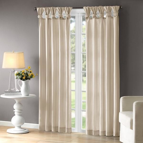 Madison Park Twist Tab Lined Window Curtain With Champagne Finish WIN40-116