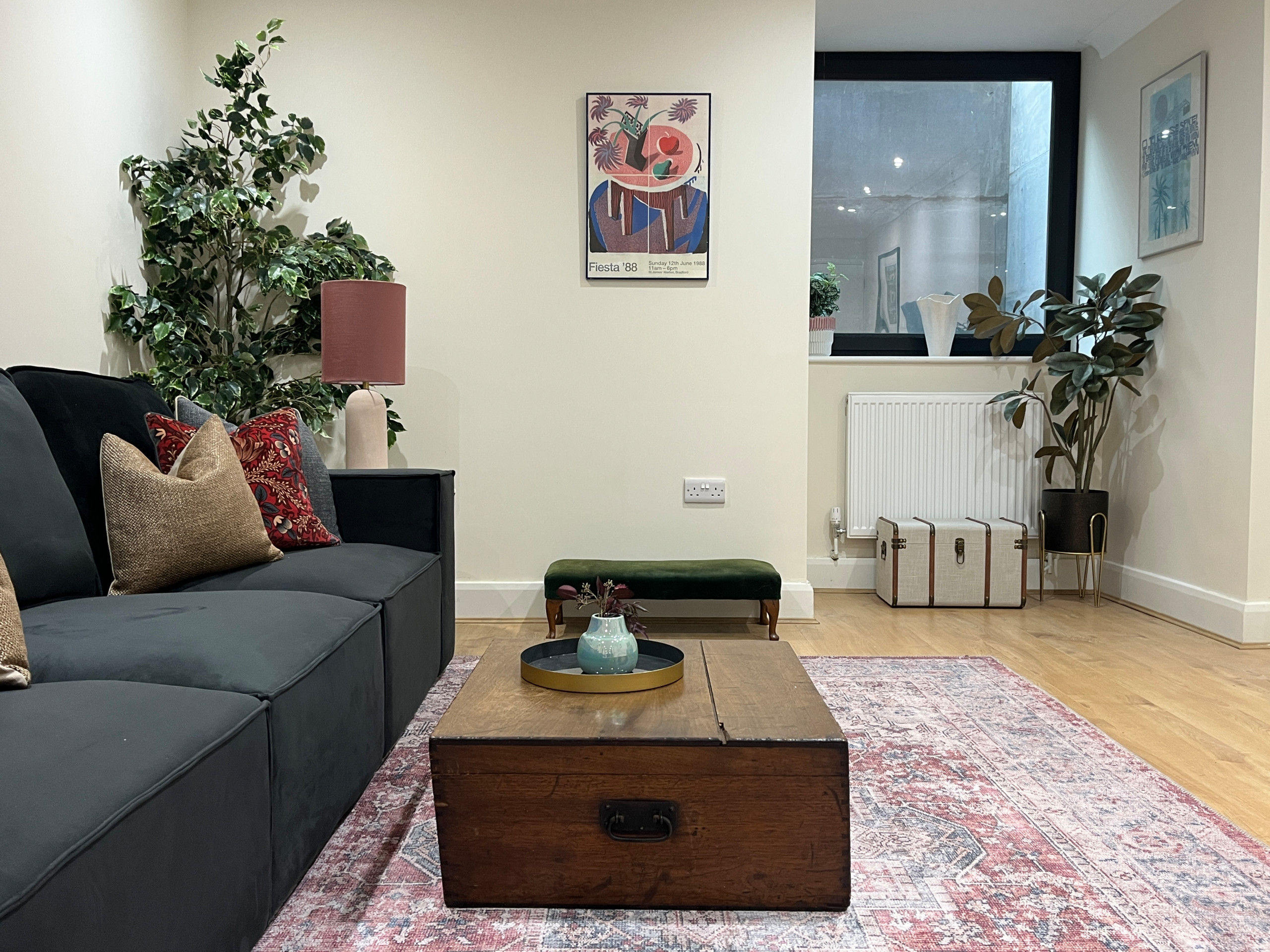 The basement began as an empty, unused space, and the brief was to transform it into a warm, inviting area that would appeal to potential buyers and help them visualise how the room could function as