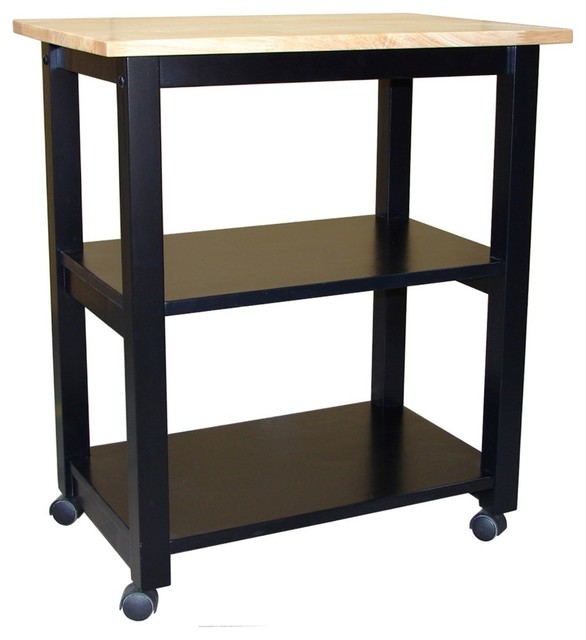Orwin Microwave Cart Transitional Kitchen Islands And Microwave Cart Black And Natural