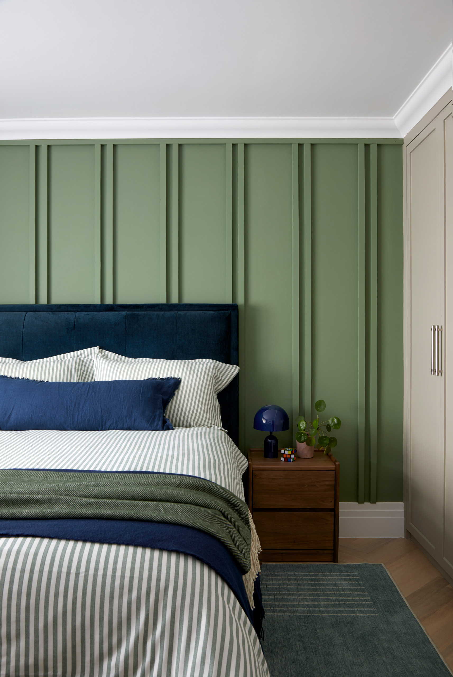 Boys bedroom remodel with panelling and bespoke wardrobes in Orpington