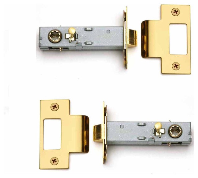 2 Privacy Door Knob Latch Set Reversible Gold PVD Stainless 2 3/8