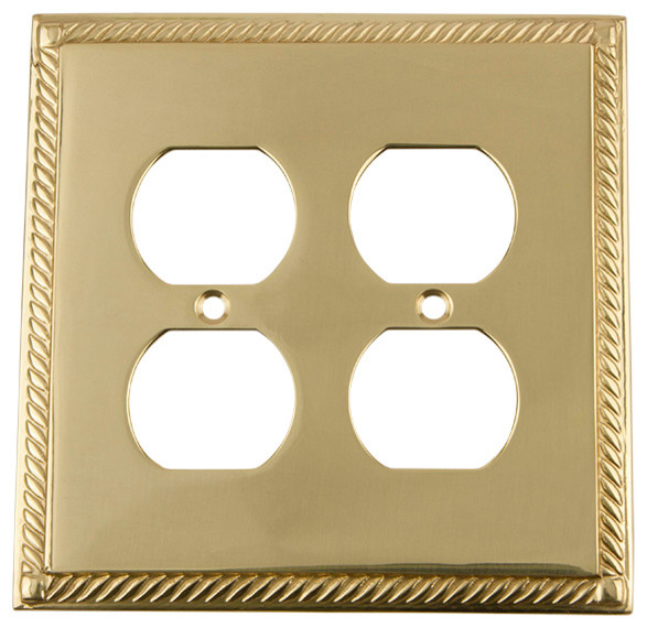 NW Rope Switch Plate With Double Rocker Traditional Switch Plates