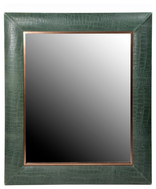 Thyme Croc Embossed Leather Framed Mirror