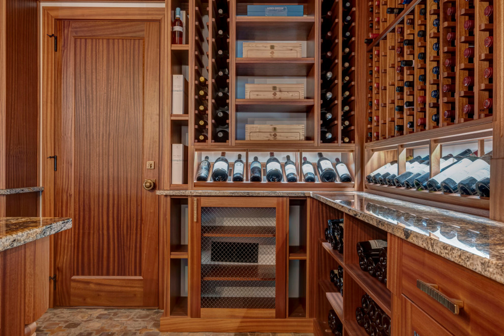 Media room converted into a unique 3,000 bottle wine cellar