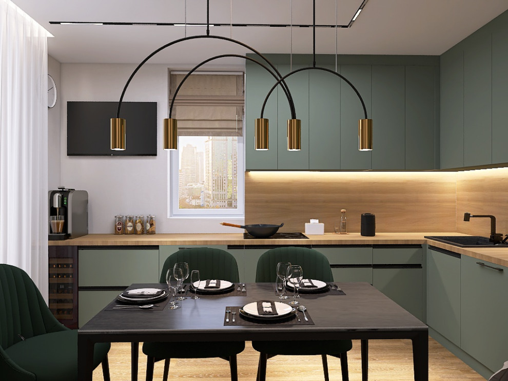 Кухня в тёмно-зелёном
