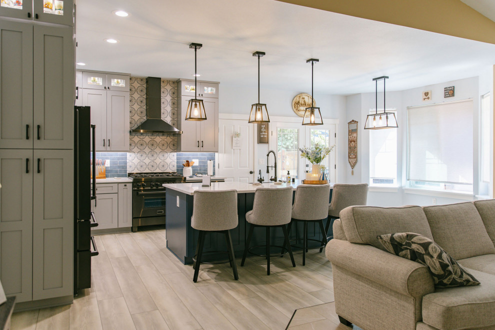 Example of a trendy kitchen design in Seattle