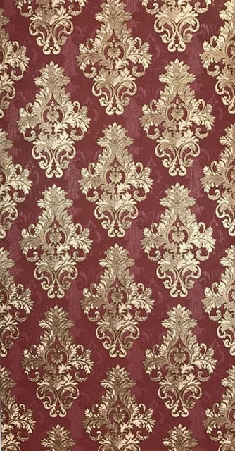 Wallpaper Vintage Damask Maroon Burgundy Gold Textured
