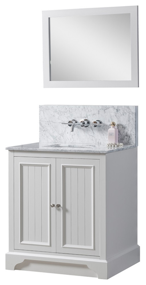 32" Premium Kingswood Bath Vanity, White and Mirror